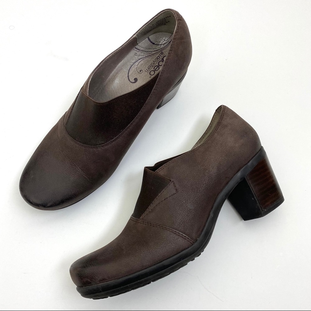 Abeo PORTOLA slip-on heels 7 Brown EUC!